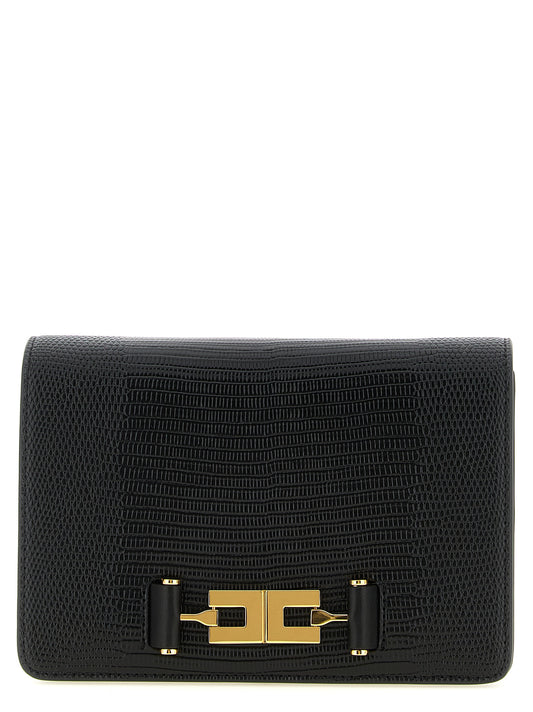 Elisabetta Franchi Black Polyester Clutch Bag