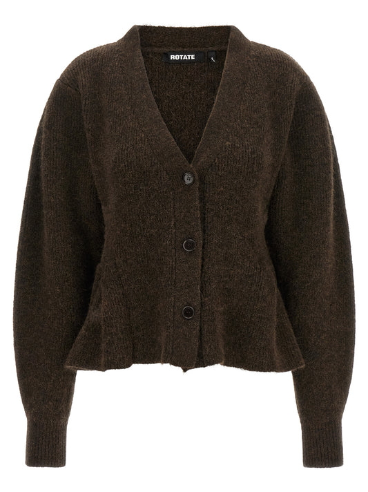 ROTATE BIRGER CHRISTENSEN Brown Wool Cardigan