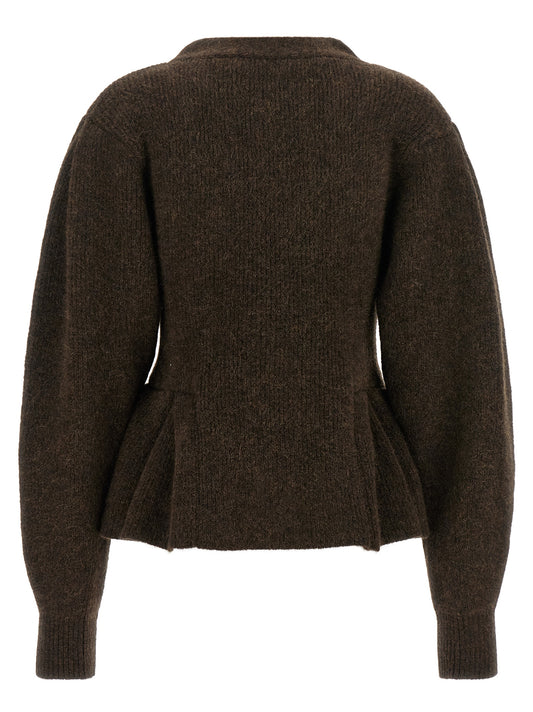 ROTATE BIRGER CHRISTENSEN Brown Wool Cardigan