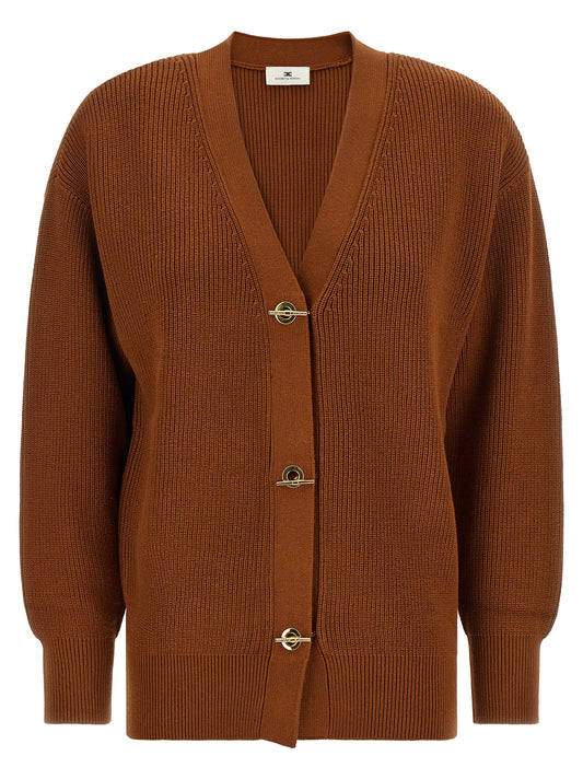 Elisabetta Franchi Brown Viscose Cardigan