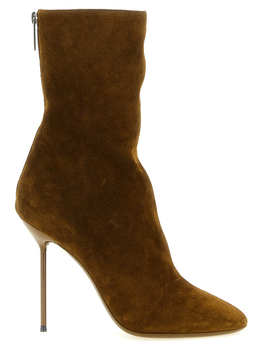 Paris Texas Brown Calfskin Ankle Boots