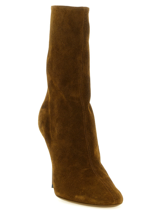 Paris Texas Brown Calfskin Ankle Boots
