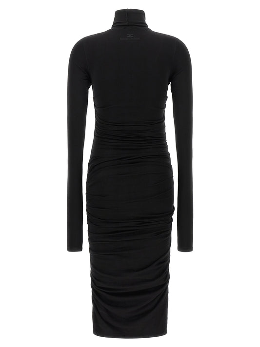 Elisabetta Franchi Black Lycra Midi Dress