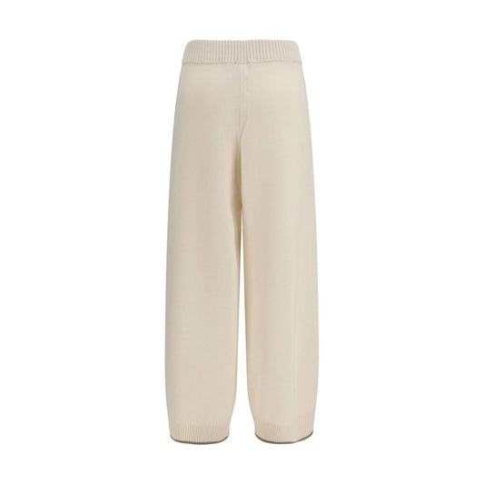 Brunello Cucinelli White Cashmere Casual Pants