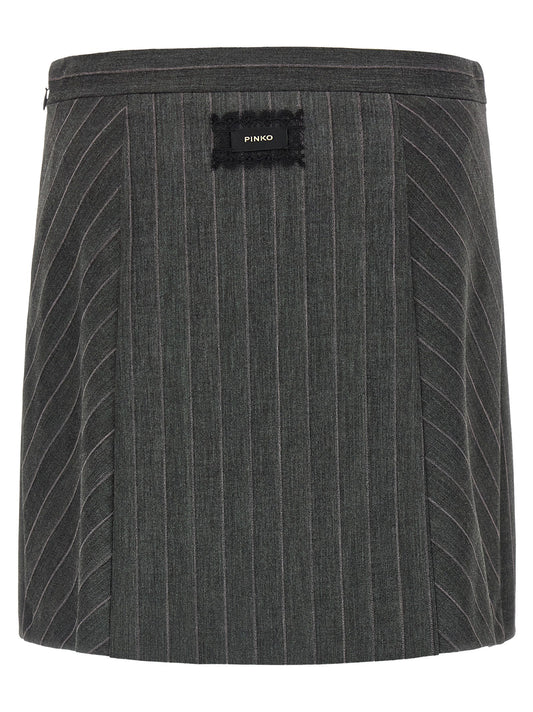 PINKO Gray Polyester Long Skirt