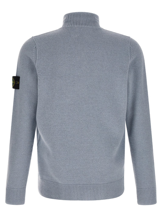 Stone Island Blue Virgin Wool Cardigan
