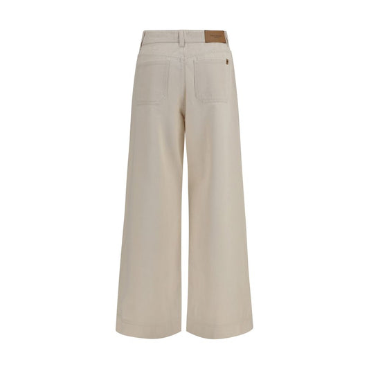 Max Mara Beige Cotton Casual Pants