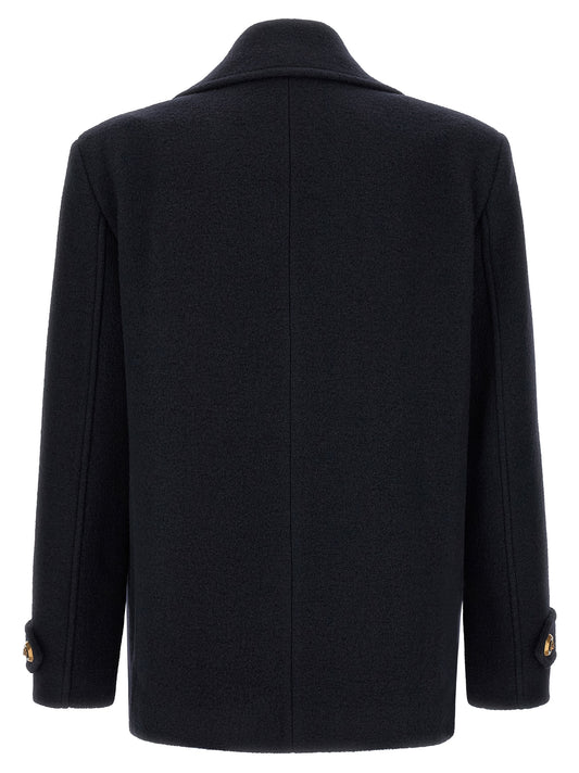 Balmain Blue Virgin Wool Coat