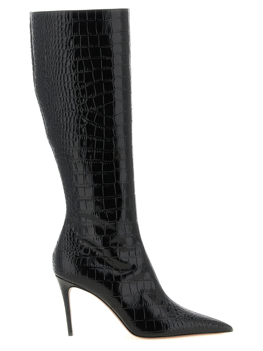 Paris Texas Black Calfskin Over The Knee