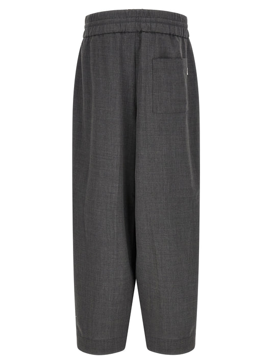 Ami Paris Gray Virgin Wool Casual Pants