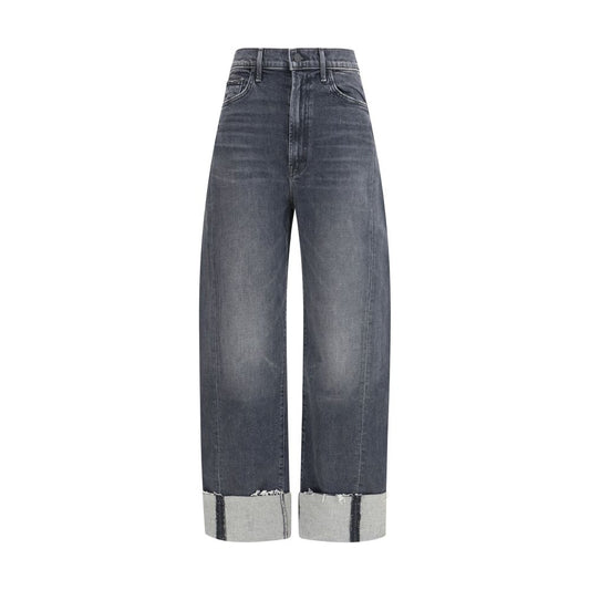 Mother Denim Black Cotton Cropped Jeans