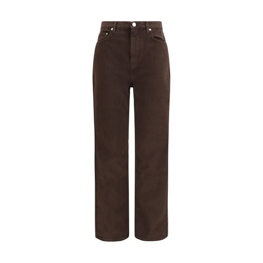 Loulou De Saison Brown Cotton Straight-Leg Jeans