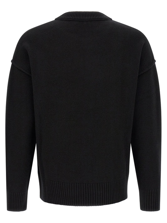 Ami Paris Black Wool Cardigan
