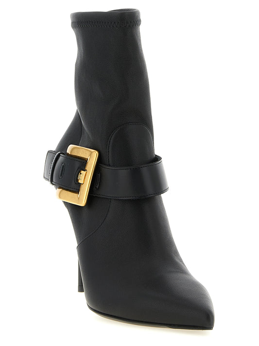 Balmain Black Lamb Leather Ankle Boots