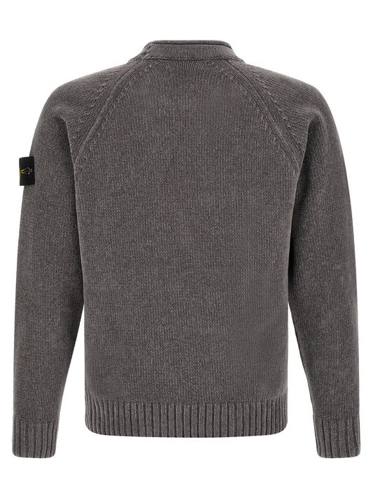 Stone Island Gray Cotton Cardigan