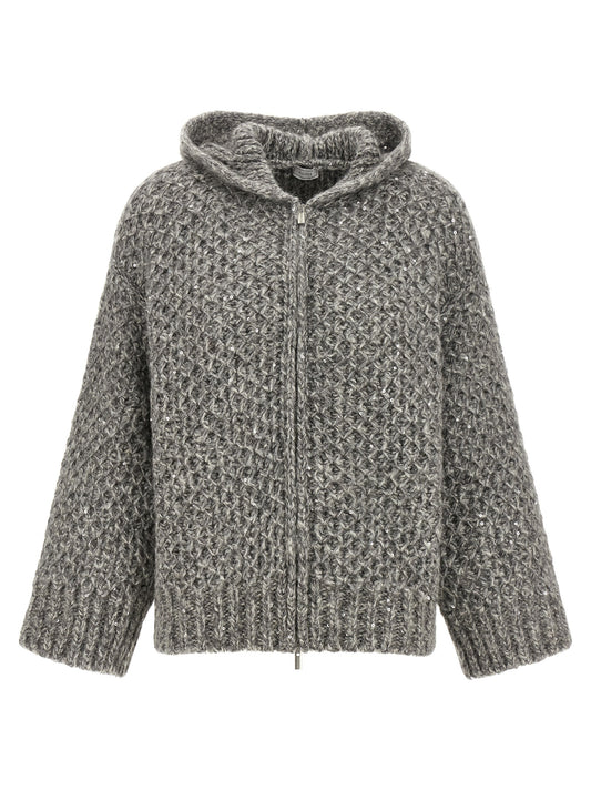Peserico Gray Wool Cardigan