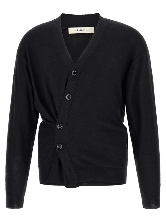 Lemaire Black Wool Cardigan