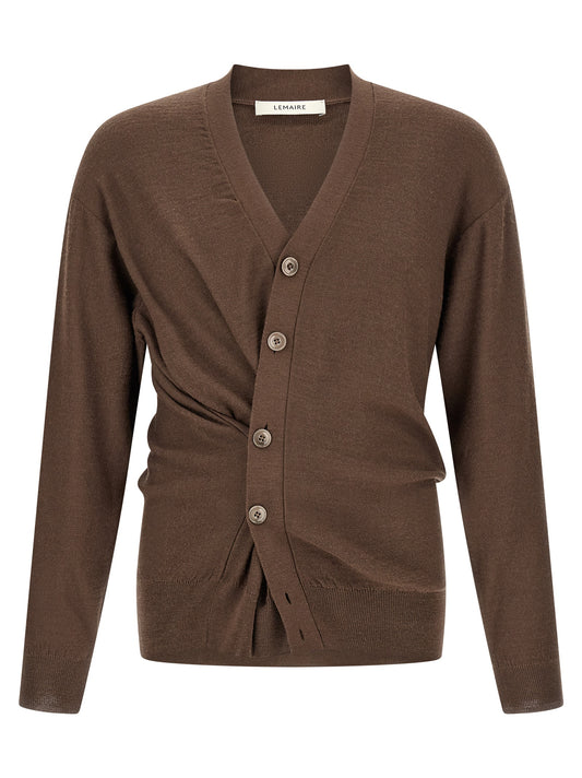 Lemaire Brown Wool Cardigan