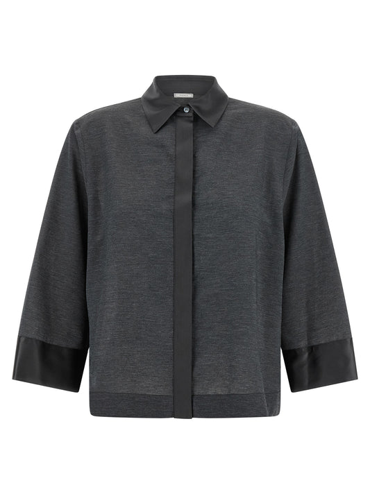 Peserico Gray Lyocell Blouse