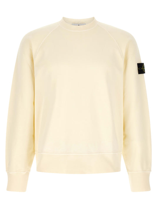 Stone Island White Cotton Sweatshirt