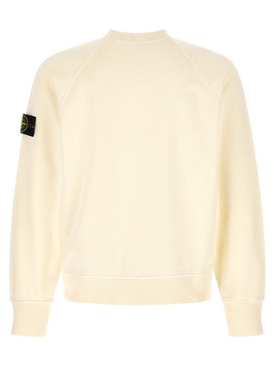 Stone Island White Cotton Sweatshirt