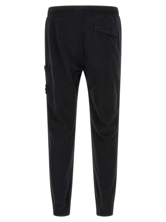 Stone Island Black Cotton Joggers (Workout Pants)