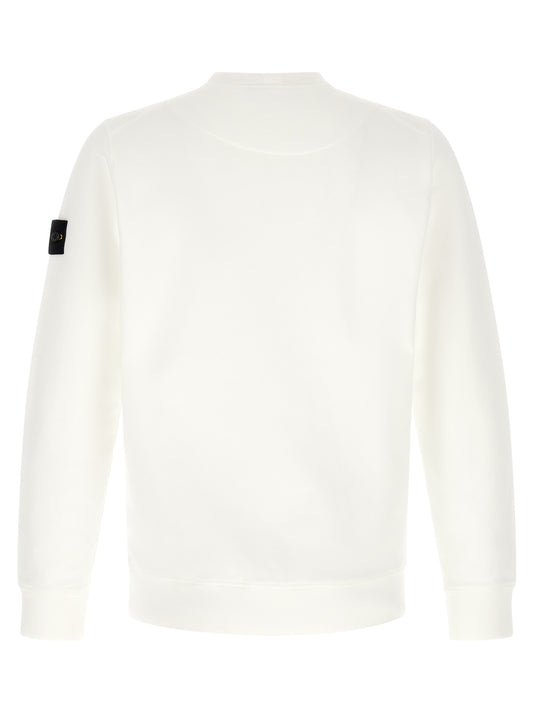 Stone Island White Cotton Sweatshirt