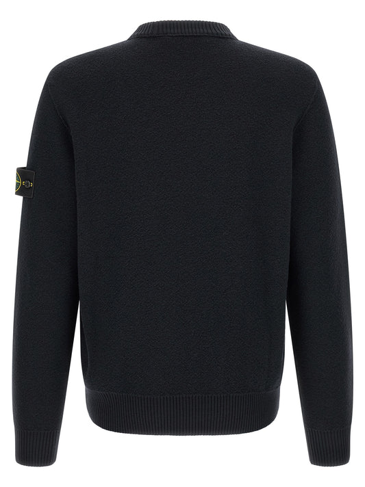 Stone Island Blue Virgin Wool Cardigan
