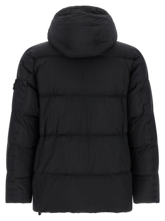 Stone Island Black Polyamide Full-Length Jacket
