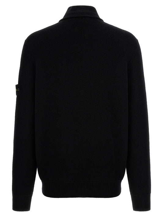 Stone Island Black Virgin Wool Cardigan