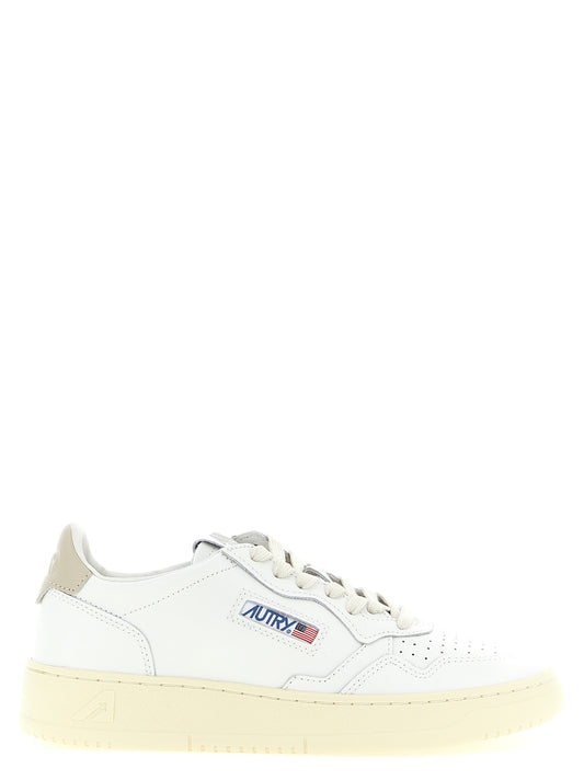 Autry Beige Cowhide Low Top Sneakers