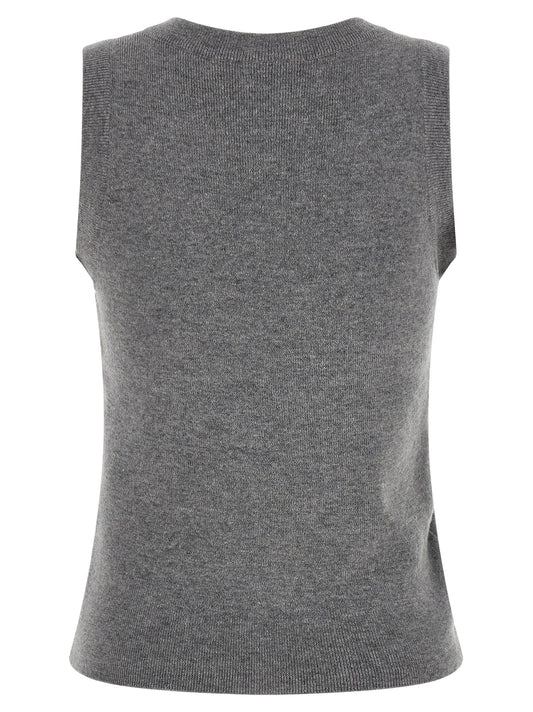 Giuseppe Di Morabito Gray Virgin Wool Sleeveles Sweater