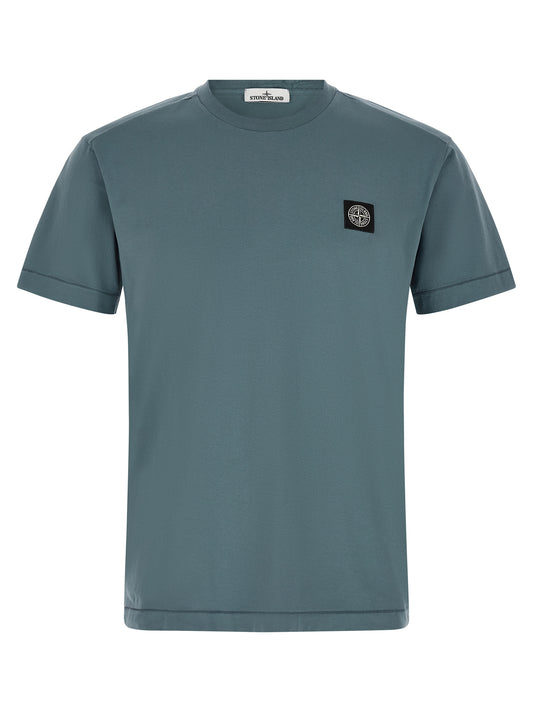 Stone Island Blue Cotton T-Shirt