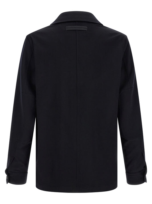 ZEGNA Blue Wool Blouse