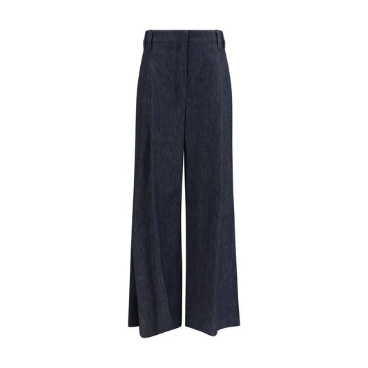 Brunello Cucinelli Blue Cotton Casual Pants