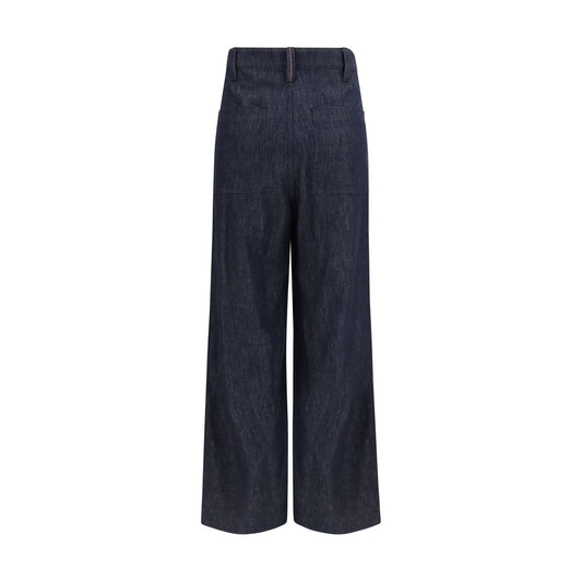 Brunello Cucinelli Blue Cotton Casual Pants