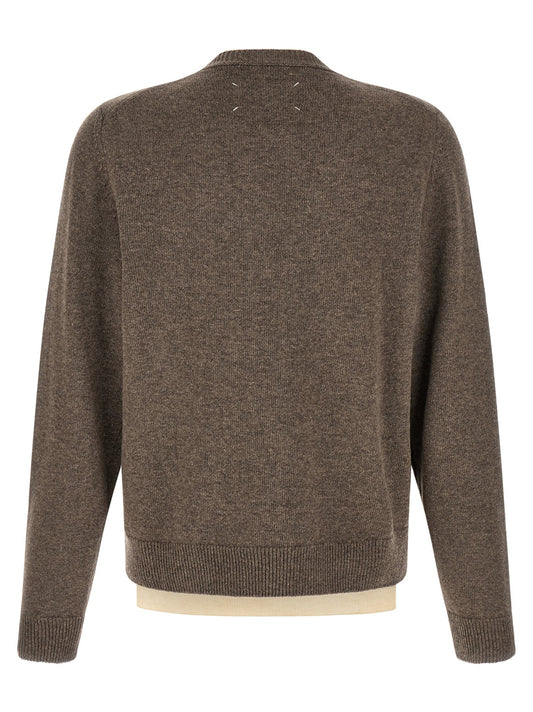 Maison Margiela Brown Virgin Wool Cardigan