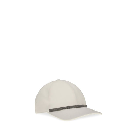 Brunello Cucinelli White Cotton Cap (Baseball Hat)