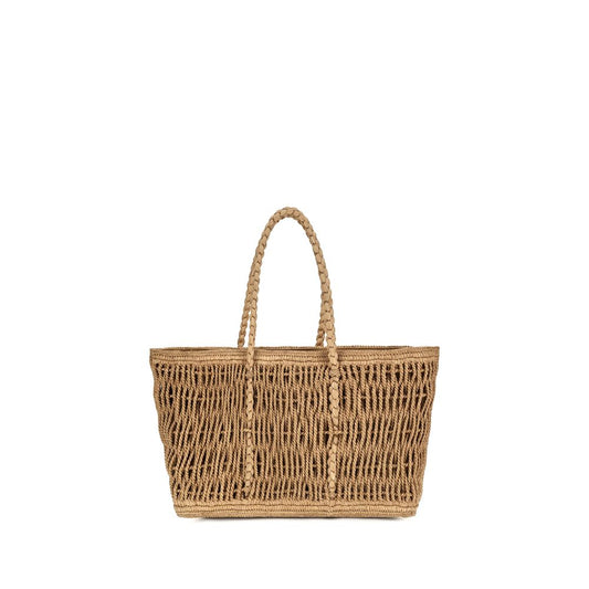The Row Beige Raffia Shoulder Bag