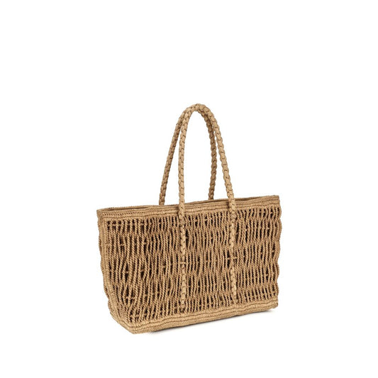 The Row Beige Raffia Shoulder Bag