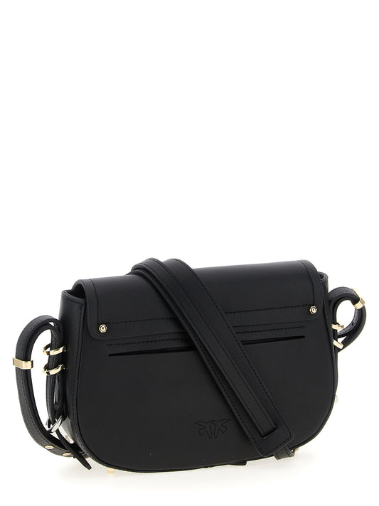 PINKO Black Calfskin Crossbody Bag