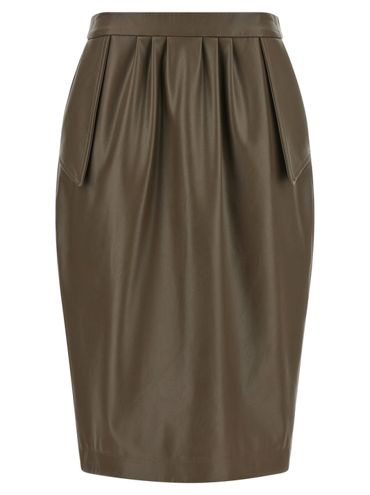 Stella McCartney Brown Polyester Midi Skirt