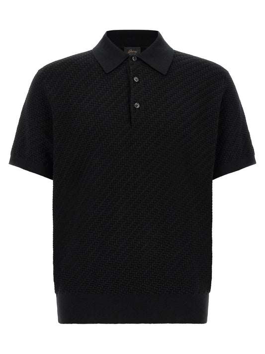 Brioni Black Cotton Polo Shirt