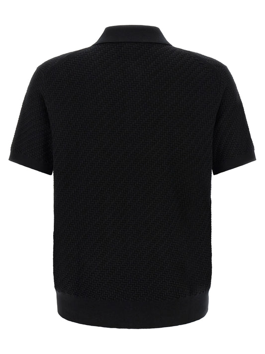 Brioni Black Cotton Polo Shirt