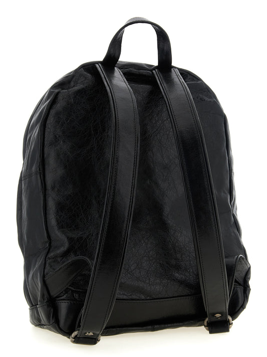 GIORGIO BRATO Black Lamb Leather Backpack