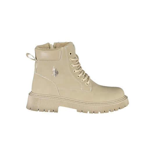 U.S. POLO ASSN. Beige Polyester Ankle Boots
