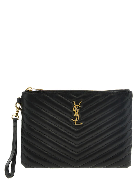 Saint Laurent Black Calfskin Clutch Bag