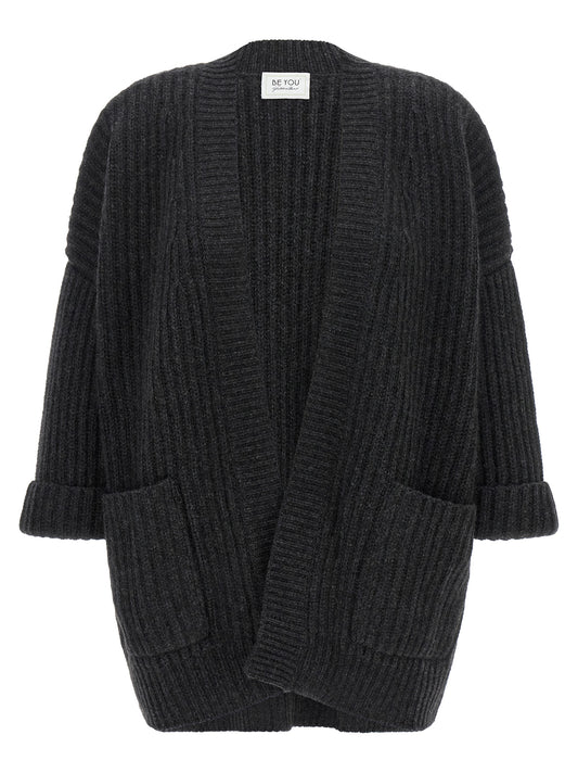 BE YOU Gray Cashmere Cardigan