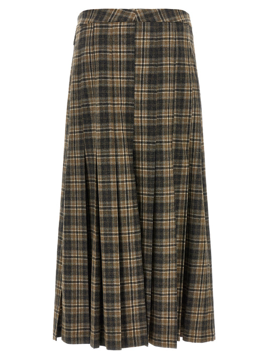 Brunello Cucinelli Brown Virgin Wool Mini Skirt