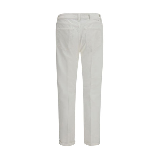 PT Torino White Cotton Slim Fit Jeans